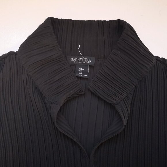 Rachel Zoe Black Ladies Sleeveless Size Medium Straight Fit V-neck Blouse - Picture 5 of 9